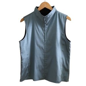 Eileen Fisher Cross-Dye Dupioni Silk with Wool Lining Vest, Size S